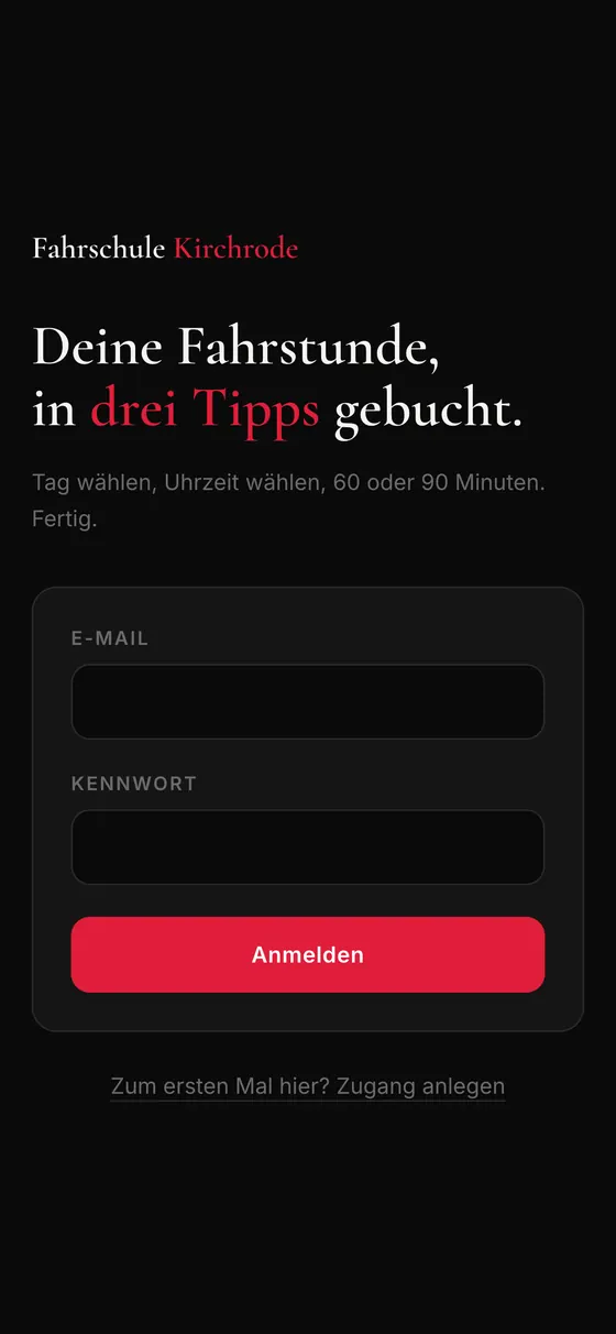 Fahrstundenbuchung am Handy